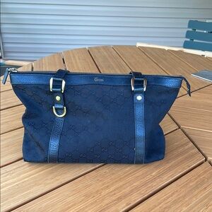 Gucci Navy Blue Tote Bag